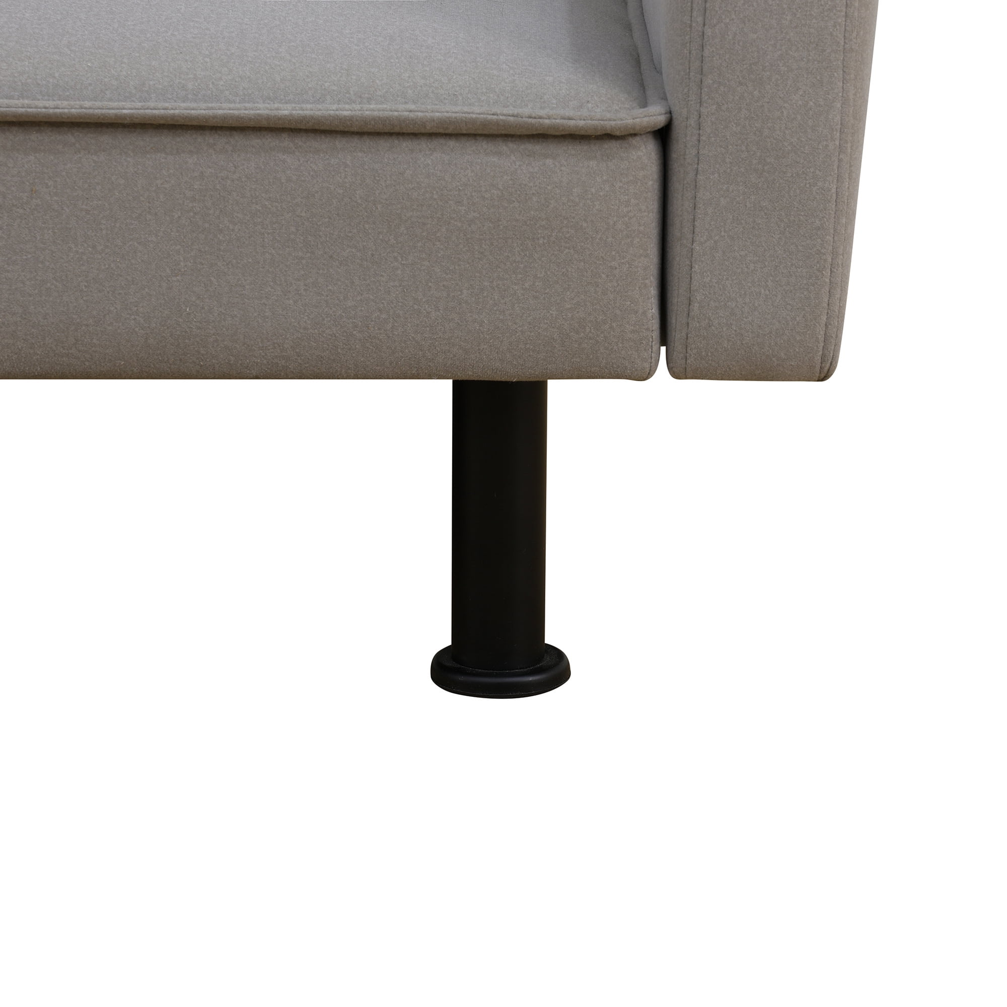 Aukfa 78" Square Arm Futon Sofa Bed Upholstered 3 Seat Couch for Home Office, Flannel, Gray