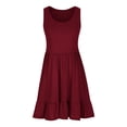thumbnail image 3 of AherBiu Robes d'Été pour Femmes 2024 Décontractées Sans Manches Ligne A Midi Col Rond Fluide Longueur Genou, 3 of 5