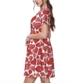 thumbnail image 2 of Vsdgher Cœurs pour Femmes Été 2025 Robes Midi Décontractées Légères Manches Courtes Col Rond Robe de Plage, 2 of 6