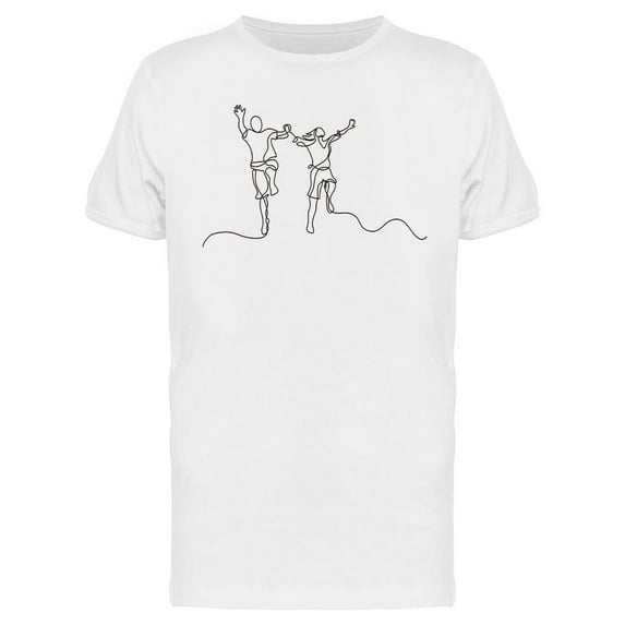 Happy Jumping Couple T-Shirt Men -Image by Shutterstock, Male Large