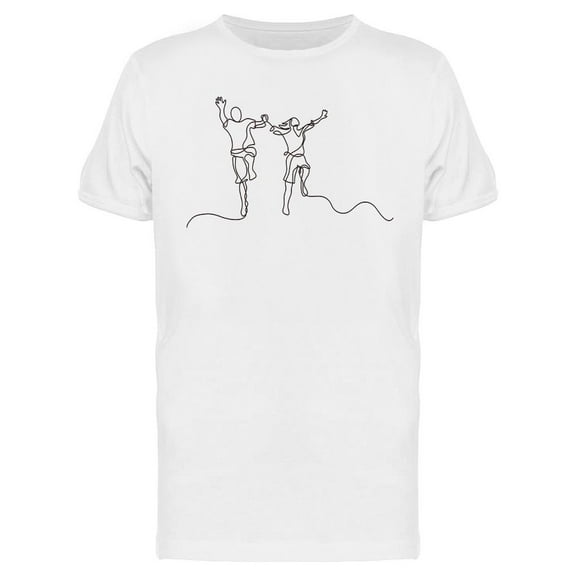 Happy Jumping Couple T-Shirt Men -Image by Shutterstock, Male Large
