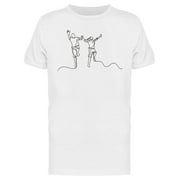 Happy Jumping Couple T-Shirt Men -Image by Shutterstock, Male Large