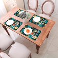thumbnail image 6 of XMXY Woven Placemats Set of 6 PCS, Tropical Simple Flowers Table Mats Washable Heat Resistant Placemats, 6 of 6