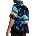 thumbnail image 3 of Starry Shark Men's Short Sleeve Beach Shirts, Casual Printed Button Down, Summer Unisex Spread Collar Tops, 3 of 6