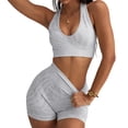 thumbnail image 2 of FNFYFH Workout Sets Two Piece Outfits for Women Clothes Gym Yoga Seamless Racerback Sports Bra Tank Tops with Biker Shorts, 2 of 4