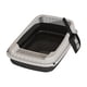 thumbnail image 1 of Bandeja de arena para mascotas abiertas de caja de arena de gato, con pala de arena para gatos, baño para ir al baño de gato gato para gatos pequeños negro, 1 of 8
