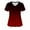 Red, variant on Babysbule Blouses for Women Women's Fashion Short Sleeve V-Neck Tops Working Uniform Printing Tops With Pocket