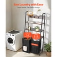 thumbnail image 3 of KFFKFF 4-Tier Laundry Organizer with Wheels, Freestanding Laundry Sorters with 2 Bags, 4 Shelves, Durable 600D Oxford Cloth Bags, 3 of 9
