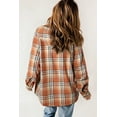 thumbnail image 3 of Women's Casual Orange Plaid Pattern Sherpa Lined Hooded Shacket - [ZhiHiMeRi] | (US 4-6)S, 3 of 12