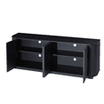 thumbnail image 6 of Hassch 64" Buffet Sideboard with 4 Doors, Modern Credenza with Adjustable Shelves, Coffee Bar Cabinet, Console Table for Entryway, Kitchen, Dining Room, Living Room, Black, 6 of 8
