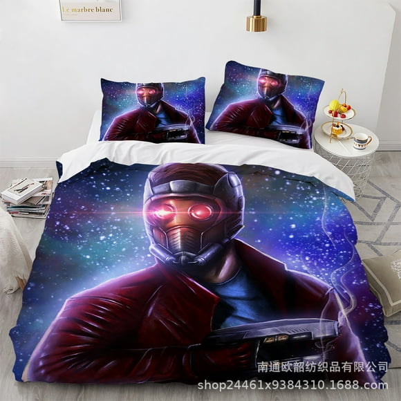 Guardians Of The Galaxy Bedding Quilt Cover, Three-Piece Set, Soft Microfiber, 3D Printed Duvet Cover-Youyoupin
