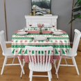 thumbnail image 2 of Green Christmas Tree and Snowflake Pattern Round Tablecloth 60"x60",Wrinkle Wipeable Table Cloth for Kitchen Dining Room Picnic Patio Party, 2 of 6