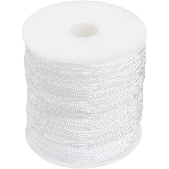 100M/109 Yard 2mm White Nylon Cord Wind Chime Replacement Rope with Spool Round Thin Weather Resistant Macrame String Thread Accessories for Wind Chime Curtain Beading Jewelry DIY Crafting