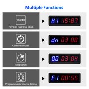 1.5 Inch 6 Digit LED Timer Boxing GYM Tabata EMOM Interval Programmable Countdown/UP Stopwath Real Time Clock