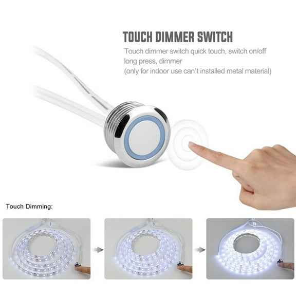 Touch Sensor Led Dimmer 12V Touch Button Control Stepless Dimmable Switch Dc