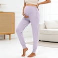 thumbnail image 2 of Gyujnb Full Belly Support Maternity Joggers With Side Pockets High Waist Stretchy Soft Pregnancy Yoga Sports Daily Pants,XXL, 2 of 4