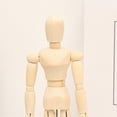 thumbnail image 3 of 4Pcs Wooden 3D Movable Joint Puppet Ornaments Delicate Doll Sketch Model Adornments Wooden Crafts Decoration (Wood Color), 3 of 3
