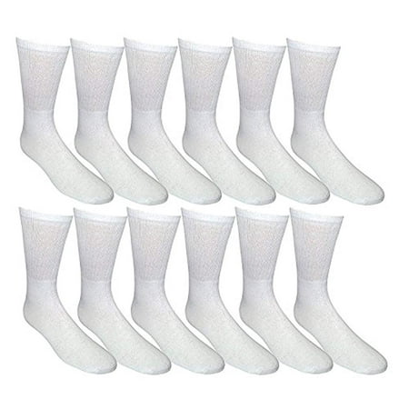 

12 Pairs Value Pack of Wholesale Sock Deals Womens Athletic Crew Socks Sport Shoe Socks White 9-11