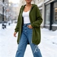 thumbnail image 6 of Thousandth Women's Loose Fit Zip Up Hooded Coat Casual Mid Length Oversized Long Sleeve Sweatshirt Fall Winter Warm Jacket, 6 of 8