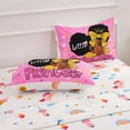 thumbnail image 5 of Black Girl Little Princess Comforter Set, Pink 6Pcs Bed in A Bag Twin Size Sparkling Stars Bedding Set,for Kids, Girls, 5 of 7
