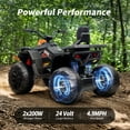 thumbnail image 5 of Hikiddo 24V Ride on Toys, Kids ATV 4-Wheeler for Big Kids with 2 Seater, 400W Motor, Bluetooth - Orange, 5 of 9