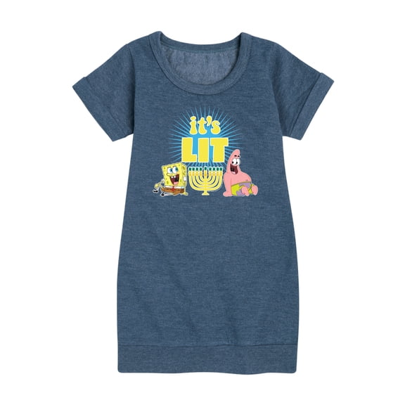 SpongeBob SquarePants - It's Lit Hanukkah - Toddler And Youth Girls Fleece Dress