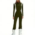 thumbnail image 2 of Yourumao One Piece Ski Suits for Women Stand Collar Zipper Front Long Sleeve Ski Jumpsuit Warm Winter Outdoor Snow Suits, 2 of 9