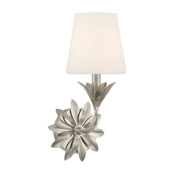 571-OP-SA Crystorama Lighting Broche - 1 Light Wall Sconce-15 Inch Tall and 6.5 Inch Wide-Antique Silver Finish