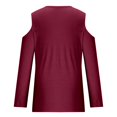 thumbnail image 4 of Long Sleeve Shirts for Women Fall Fashion 2026 Cold Shoulder Tops Sexy V Neck Solid Tshirt Loose Comfy Blouses Fall Outfits for Women 2026, 4 of 5