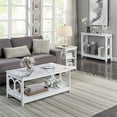 thumbnail image 4 of Table Basse Omega avec Tablette avec Faux Marbre Blanc et Fini Bois Blanc, 4 of 6