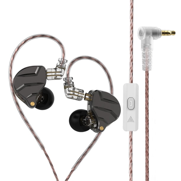 Sidaley Auriculares para teléfono móvil con cable de 3,5mm Jack HiFi auriculares universales con cancelación de ruido Cable largo desmontable Teléfono y Comunicación gris con micrófono