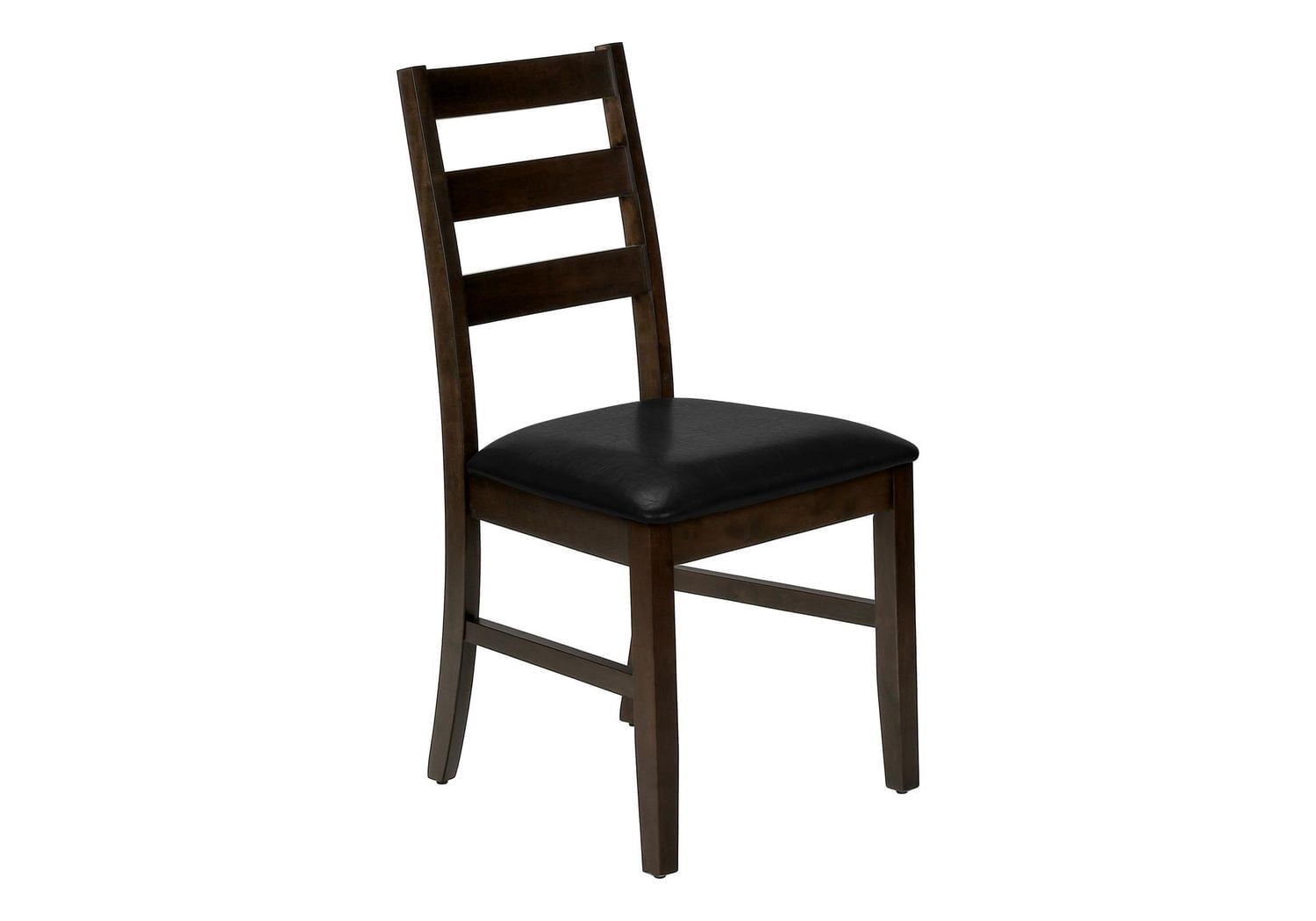 Monarch Specialties Dining Chair, Set Of 2, 37" Height, Kitchen, Dining Room, Side, Upholstered, Brown Leather Look, Brown Solid Wood, Transitional