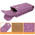 thumbnail image 3 of Funda doble para gafas FINTIE portátil de piel vegana, color morado, 3 of 7