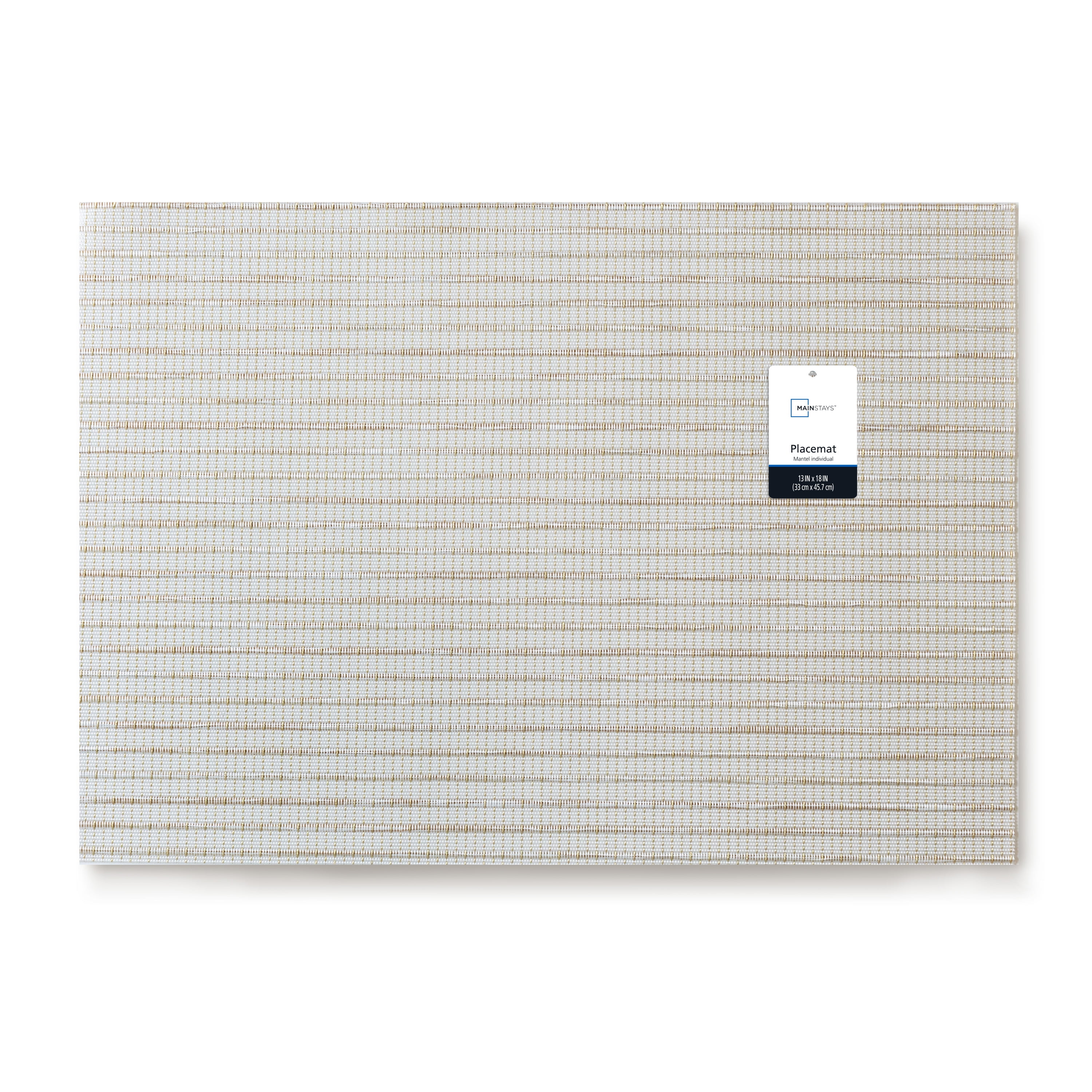 Mainstays Ciclo Woven Vinyl Table Placemat, Vanilla, 13 in x 18 in
