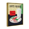 thumbnail image 3 of Happy Holidays Dinosaur Santa Cookies Holiday Graphic Art Metallic Gold Framed Art Print Wall Art, 3 of 6