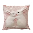 thumbnail image 2 of Sruoe Easter Pillow Covers Bunny Throw Pillow Covers 18 x 18 Inch, Easter Spring Decoration Rabbit Cushion Case for Bedroom Sofa Couch Easter Holiday Festivals Home Decor, 2 of 7