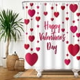 thumbnail image 4 of SUNOLIFE Happy Valentine's Day Shower Curtain Valentines Heart Bathroom Curtain with Hooks,72x78 in, 4 of 4