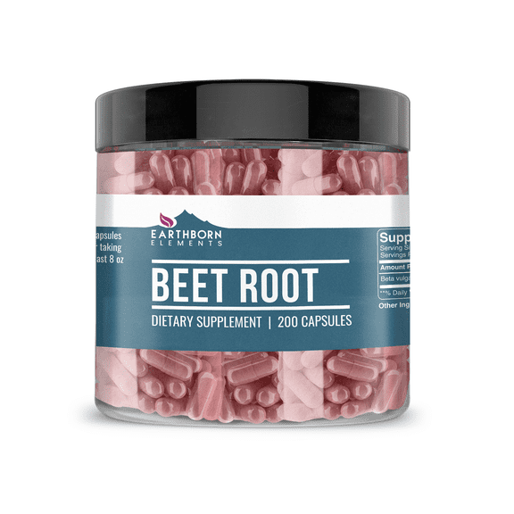 Earthborn Elements Beet Root 200 Capsules, Pure & Undiluted, No Additives