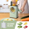 thumbnail image 3 of Rotary Cheese Grater with Handle, Heavy Duty Mandolin Slicer Grater for Kitchen ,Vegetable Slicer Cutter with 3 Interchangeable Blades, Large Feed Port Strong Suction for Vegetable, Potato, Nuts, 3 of 9