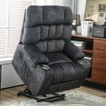 thumbnail image 3 of LEGAHOME Large Power Lift Recliner, Wide Seat Lift Chair for Big and Tall, Fabric Reclining Sofa with Heat and Massage, Gray, 3 of 9