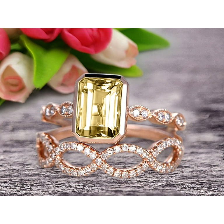 Emerald cut hot sale champagne diamond