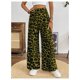 thumbnail image 3 of Pantalones SweetyRocks con estampado de leopardo, cintura alta, pierna ancha, verde, 3 of 6