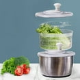 thumbnail image 3 of CHIKANSTORE Stainless Steel Salad Spinner, 5L Multi-Use Lettuce Spinner with PP Lid, Large Vegetable Washer with Non- Base, Fruit Washer, Vegetable Dryer, Dishwasher Safe, 3 of 5