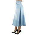 thumbnail image 2 of Fashion2Love Women's Juniors / Plus Size Long A-Line Stretch Denim Maxi Skirt, 2 of 11