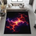thumbnail image 4 of Washable Area Rugs Aesthetic 2 X 3 ft Area Rugs Modern Lightning Lines Non Slip Thin Indoor Entryway Rug Accent Floor Carpet for Bedroom Dining Living Room Kitchen Black red, 4 of 7