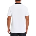 thumbnail image 3 of INSPIRE CHIC Inspired Men's Zipper Closure Colorblock Short Sleeve Basic Polo Shirt M White, 3 of 5