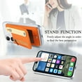 thumbnail image 3 of Back Wallet for iPhone 16 Case with Card Holder, PU Leather RFID Blocking Card Slots Zipper Purse Case with Wristband, Magnetic Clasp Flip Stand Clear Durable Phone Cover, Orange, 3 of 10