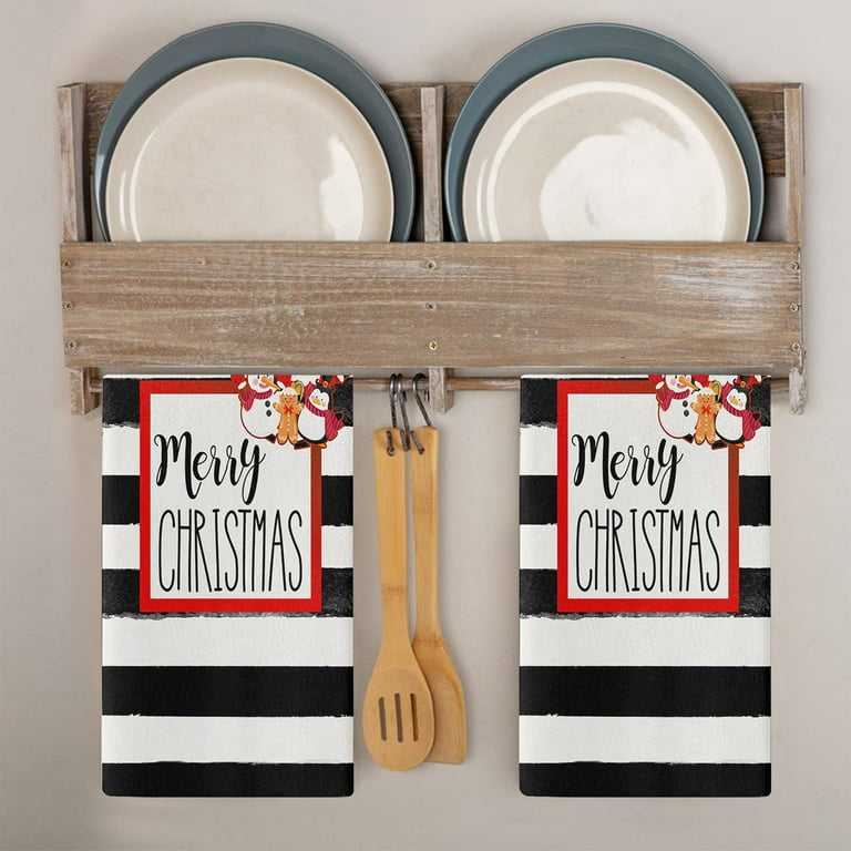 Kitchen Towel Soft Do the Dishes Merry Christmas Snowman Dish