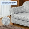 thumbnail image 3 of Subrtex Sofa Slipcover 2-Piece Jacquard Damask Couch Cover with Seat Cushion Stretch Furniture Protector for Armchair in Living Room for Kids, Pets (Large,Light Smoky Gray), 3 of 7