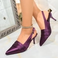 thumbnail image 6 of Purcolt Women's Kitten Heels Slingback Pumps Shoes Comfortable Closed Pointed Toe Ankle Strap Mid Heel Dress Shoes Elegant Work Wedding Party Shoes, 6 of 9